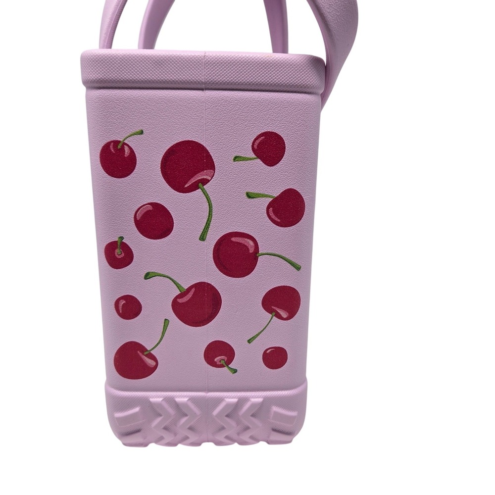 Bogg Bag Bitty Tote Pink Cherry Tote includes Cherry Bogg Bit 11"x8.5"x4.5 - Picture 4 of 8